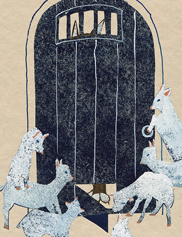 狼と七匹の子山羊のイラスト